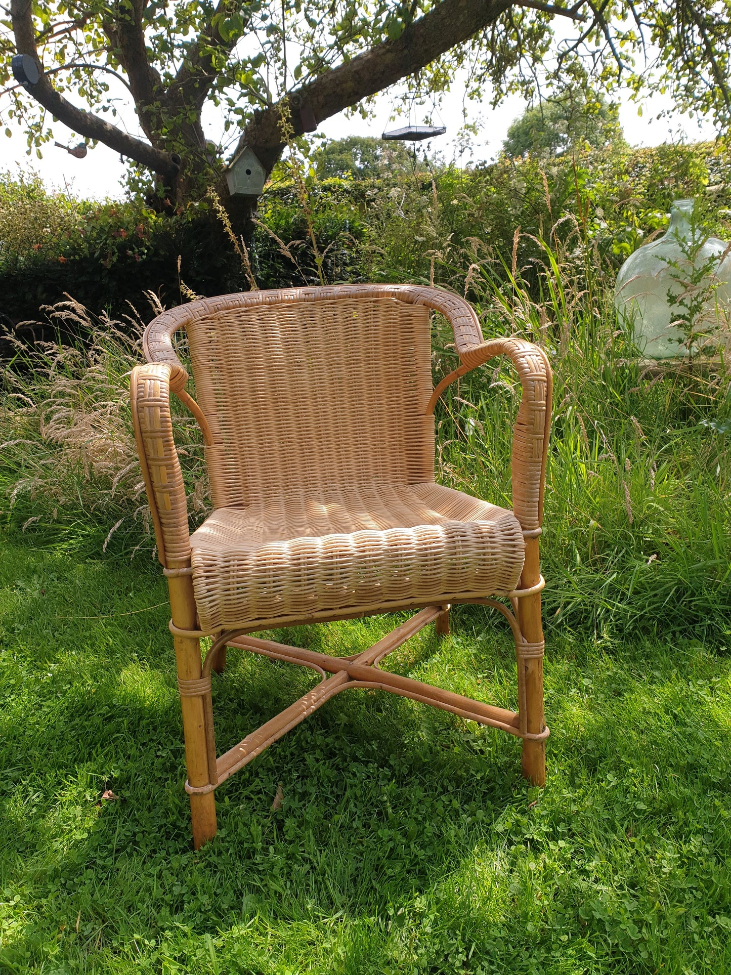 Vintage bamboo and wicker chair