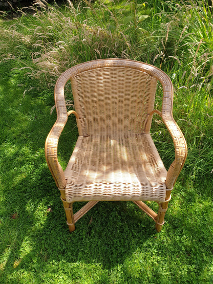 Vintage bamboo and wicker chair