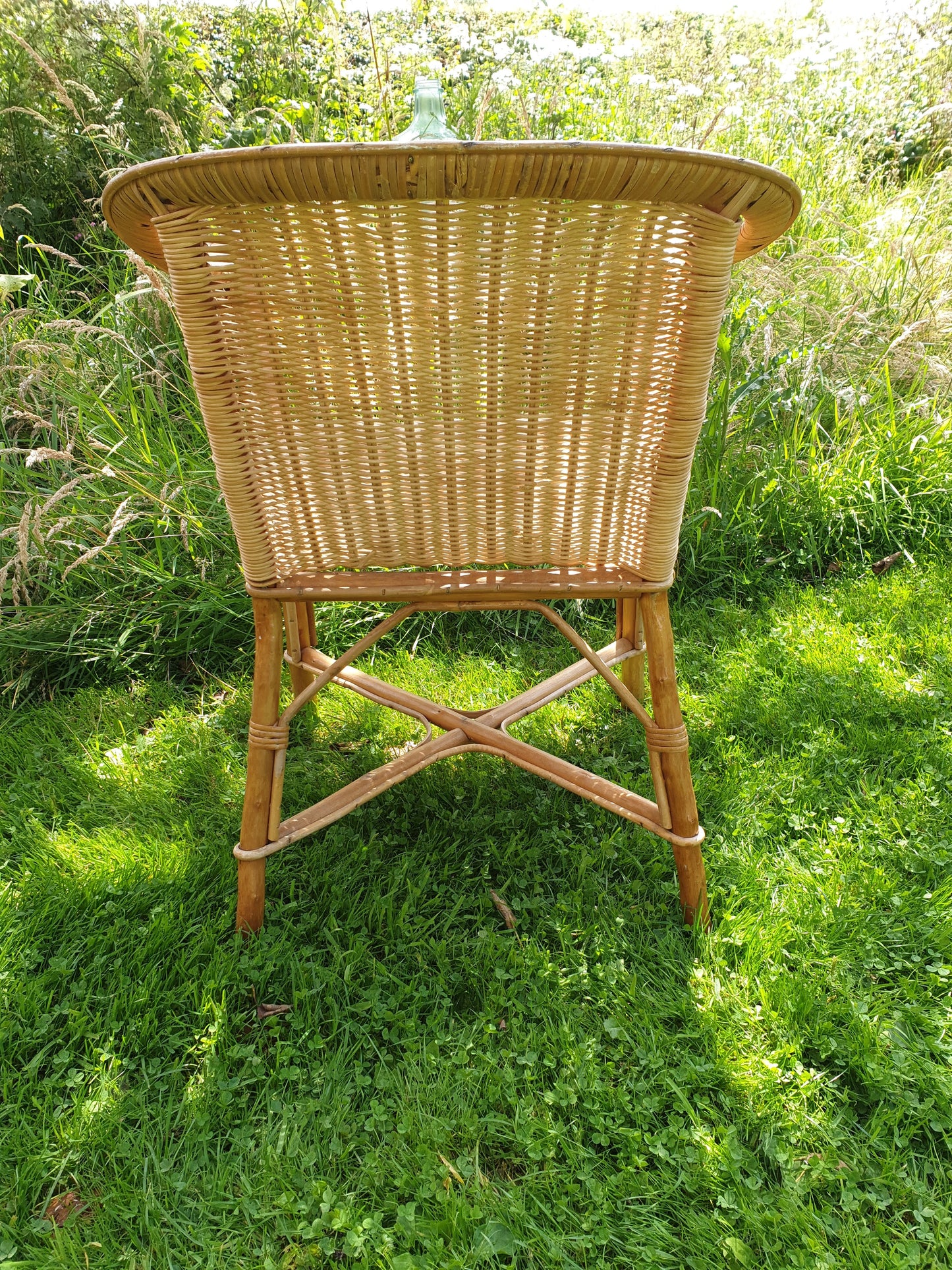 Vintage bamboo and wicker chair