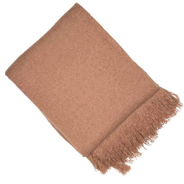 Soft Faux Mohair blanket throw in Putty