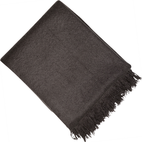Soft Faux Mohair blanket throw in Slate