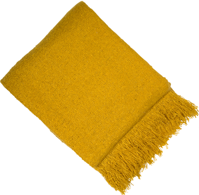 Soft Faux Mohair blanket throw in mustard