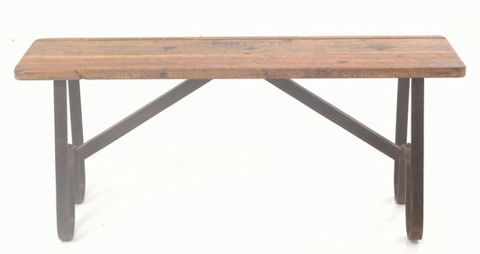 Reclaimed metal and wooden bench